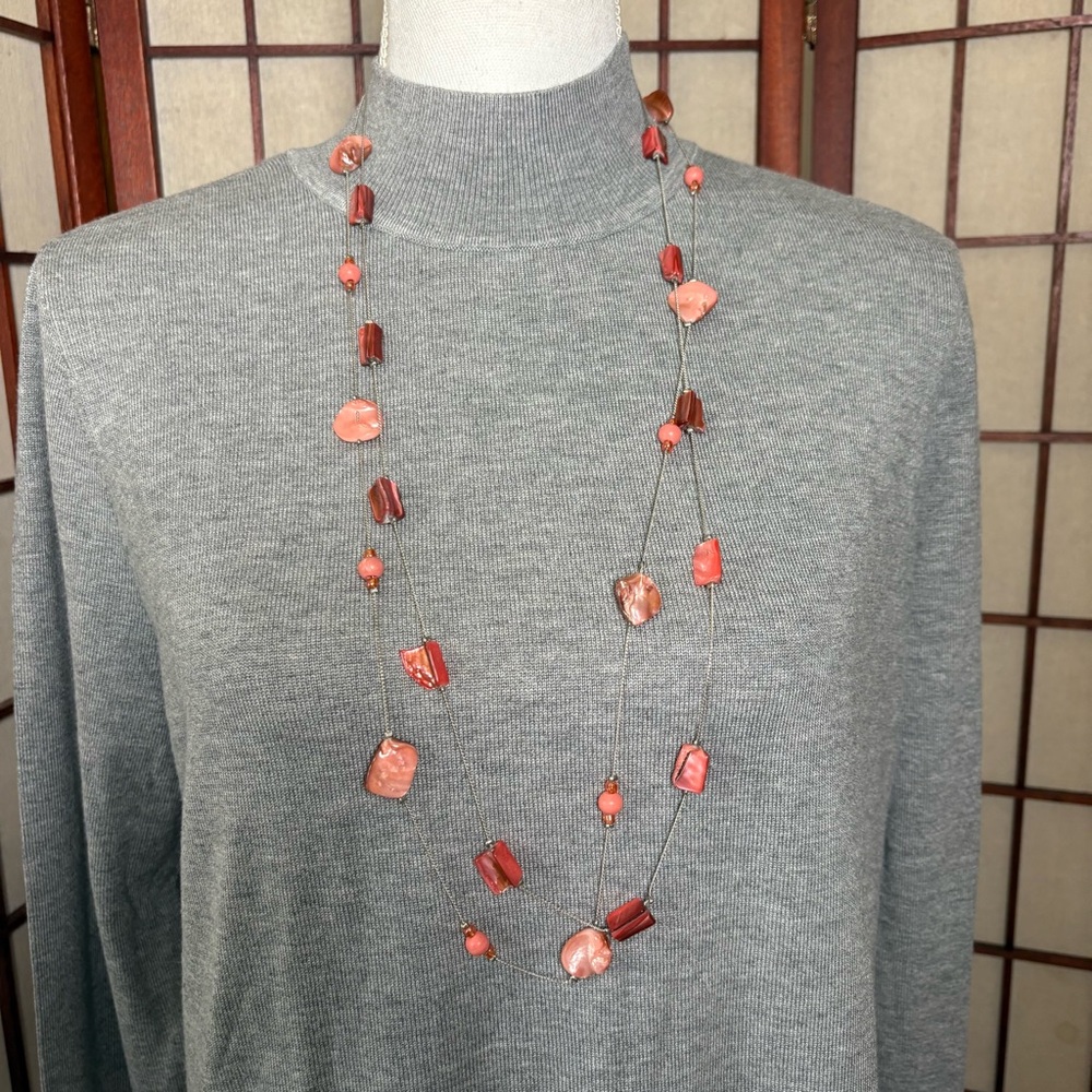 Elegant Coral Beaded Necklace